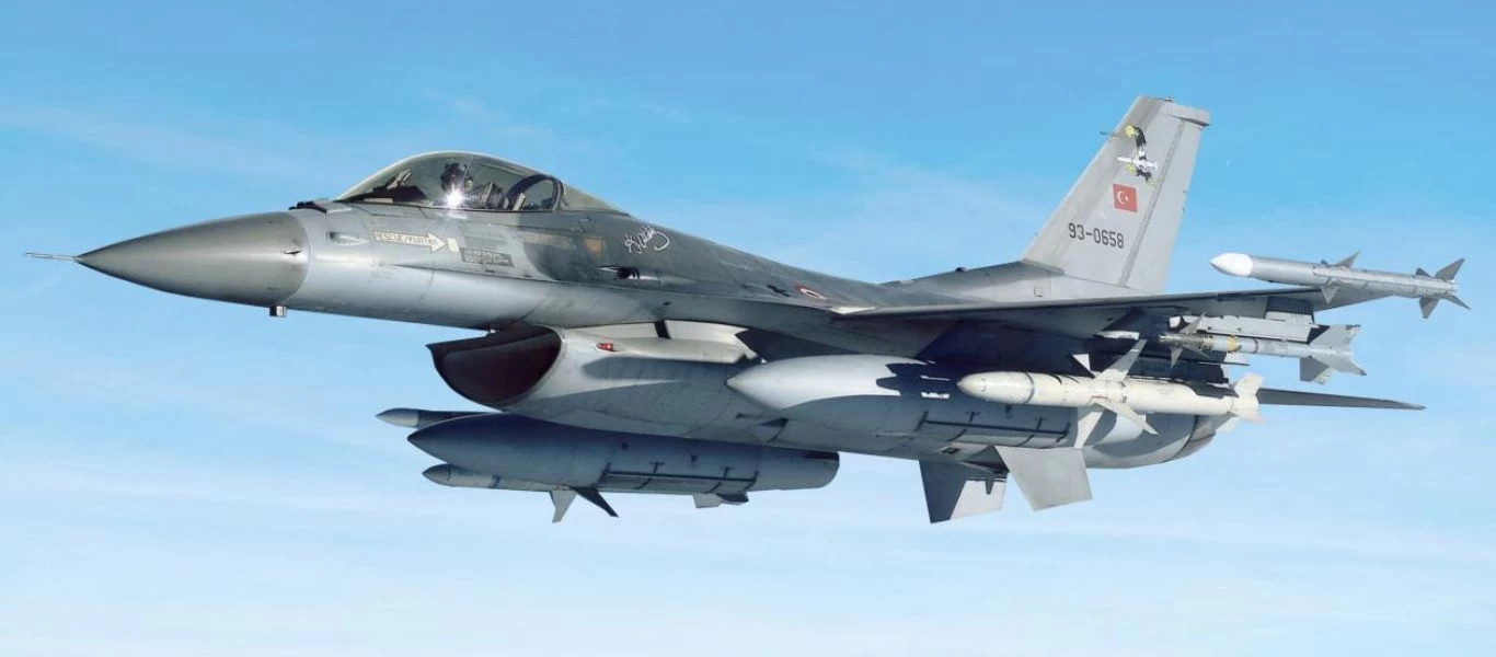 Ζεύγος τουρκικών F-16 πέταξε 25.000 πόδια πάνω από τη νήσο Ανθρωποφάγοι